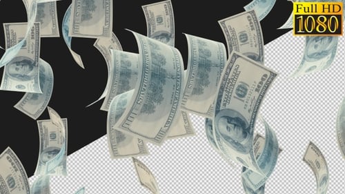 Dollars Big Money With Alpha Channel Video Loop V1