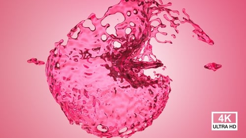 Dynamic Pink Liquid Splash Reveal on Transparent Background