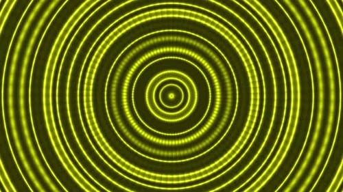 Abstrakte gelbe Kreiswellen Loop-Hintergrund