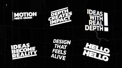 Dynamic Glitch Typography Titles with 3D Rotation
