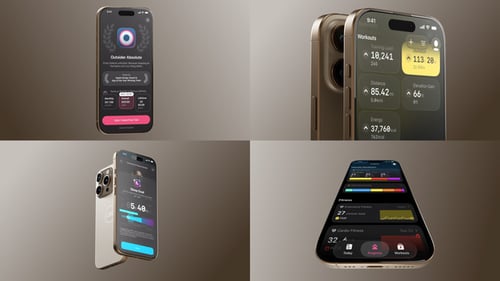 Sleek 3D Mobile App Presentation Mockup