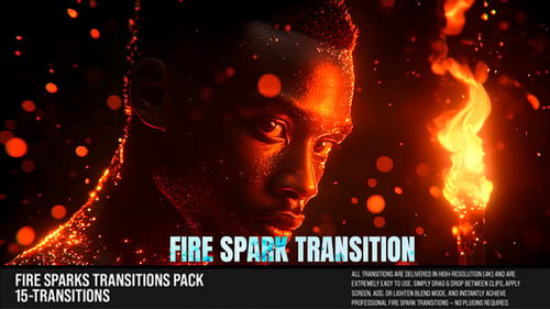 Paquete de transiciones Fire Sparks para DaVinci Resolve