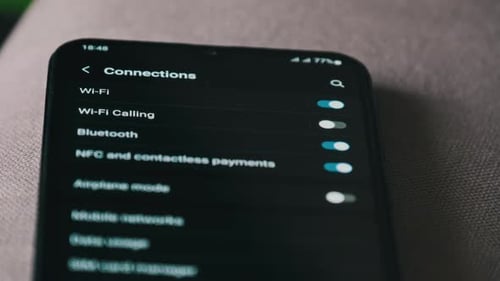 Smartphone Connections Settings Being Toggled On And Off