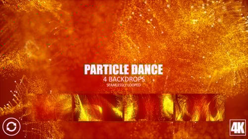 Dynamic Golden Particle Streams Abstract Looping Background