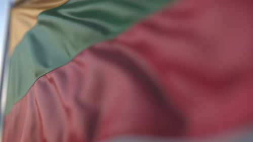 Waving Yellow Green Red Flag Loop Background