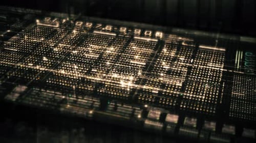 Futuristic Digital Data Grid Network Flow Animation