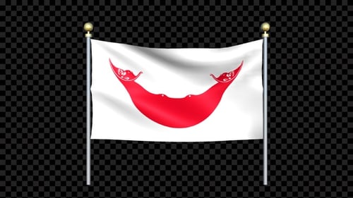 Easter Island Rapa Nui Flag Waving Animation with Alpha Channel