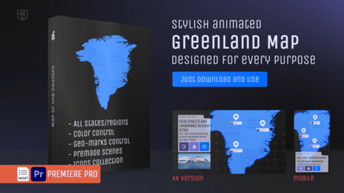 Greenland Map – Autonomous Territory (Kalaallit Nunaat) MOGRT Kit