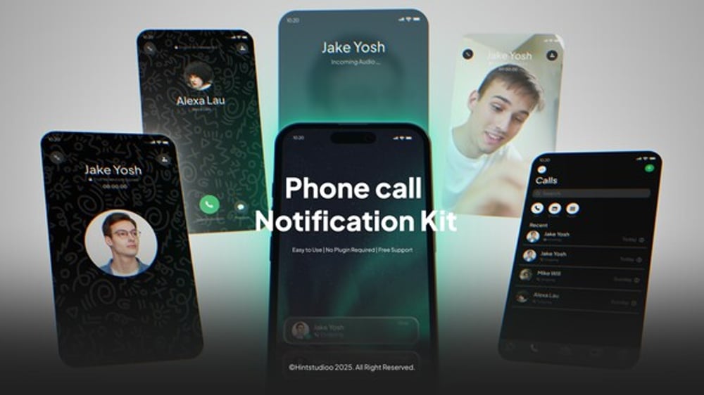 Modern Phone Call and UI Notification Kit, Video Displays ft. mobile ui ...