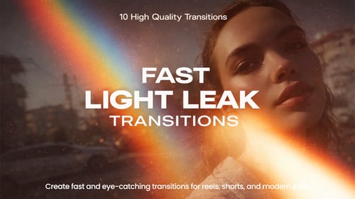 Cinematic Light Leak and Dust Particle Transitions