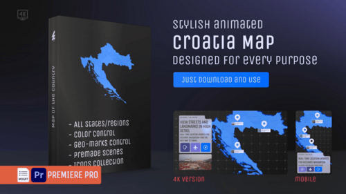 Mapa de Croacia — Kit MOGRT de la República de Croacia (Hrvatska)