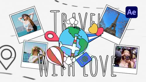 Playful Travel Opener with Hand-Drawn Icons and Doodles
