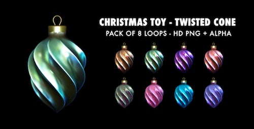 Animated Modern Christmas Ornament Collection Seamless Loop