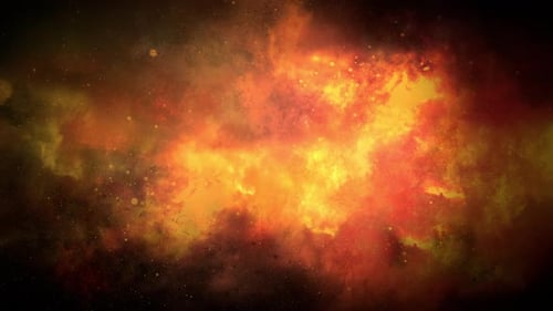 Fiery Space Nebula Abstract Background Loop Animation