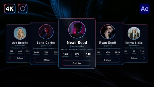 Dynamic Social Profile Card Carousel