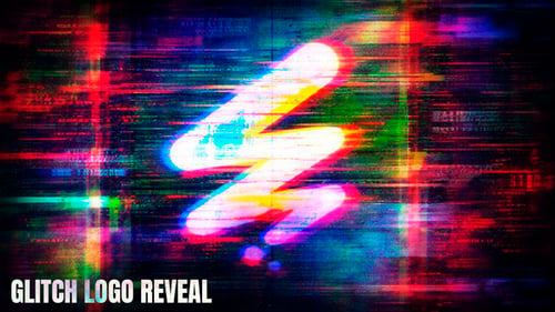 Vibrant Digital Glitch Logo Opener