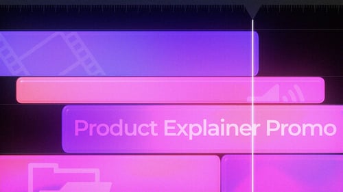 Digital Product Explainer with Glitch and Neon Effects