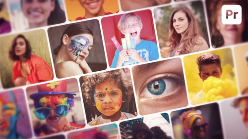 Dynamic Photo Grid Mosaic Logo Reveal