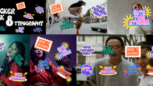 Animated Sticker Titles with Playful Whimsical Typography