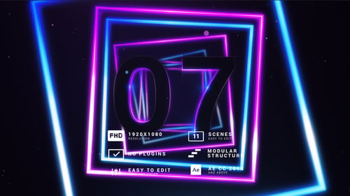 Neon Shape&Lines Constructor Countdown