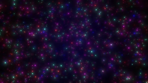 Abstract Colorful Glittering Particles Loop Background