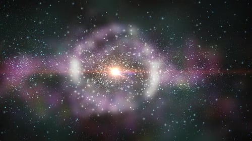 Abstract Cosmic Particles Forming Sphere Animation