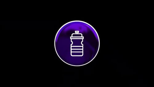 Rotating 3D Outline Water Bottle Icon Animation