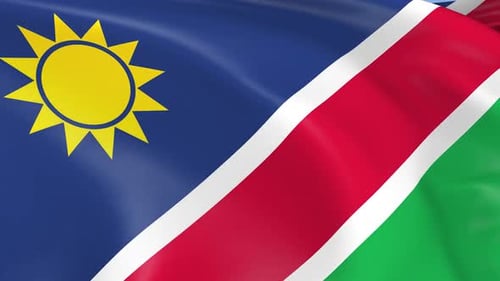 Realistic Namibia Flag Waving Background