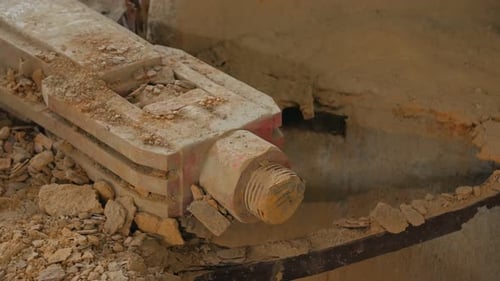 Close Up Of A Concrete Mechanical Structure