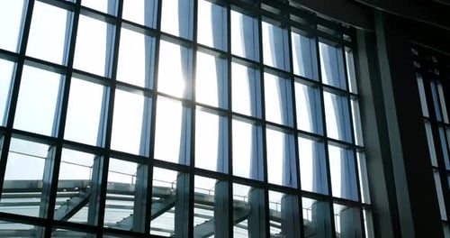 Building with sun flare