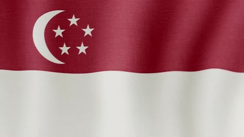 Singapore National Flag Waving Seamless Loop
