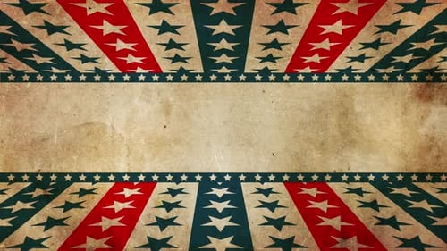Vintage Patriotic Stars and Stripes Grunge Background Loop