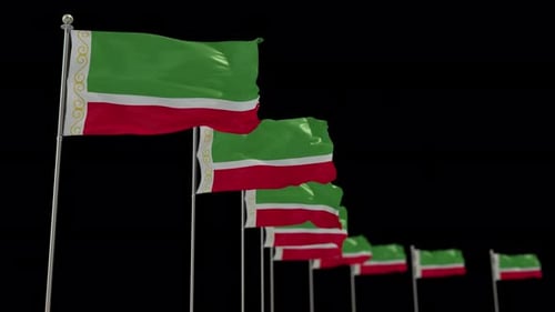 Realistic Waving Flags Animation with Alpha Channel Background