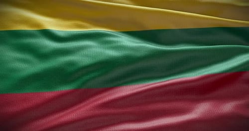 Realistic Waving Flag of Lithuania Seamless Loop