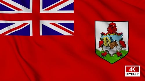 Bermuda National Flag Waving in Realistic Fabric Animation
