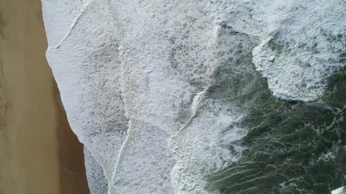 Aerial of Big Waves of Atlantic Ocean in Nazare