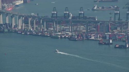 Hong Kong cityscape of Victoria Harbour in Hong Kong