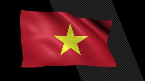 Realistic Waving Flag of Vietnam Animation
