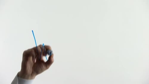 Hand Writes the Word World with Blue Marker