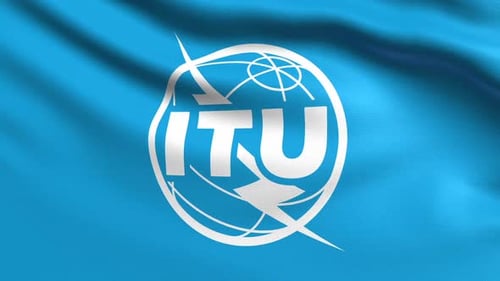 International Telecommunication Union ITU Flag Waving Loop Animation