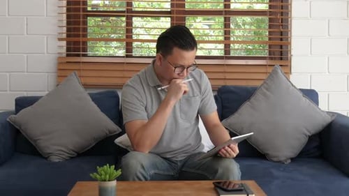 Man Using Tablet