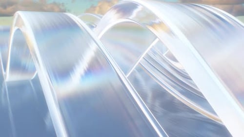 Iridescent Fluid Waves Abstract Background Animation