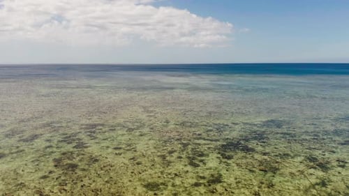 Top View of a Clean Ocean Water Near a Coast