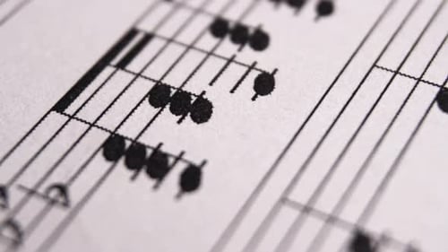 Detailed Close-Up of Musical Notes on Sheet