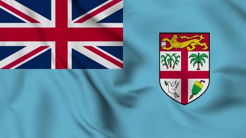 Fiji National Flag Realistic Waving Animation