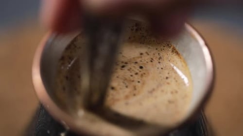 Making Turkish Coffee in Copper Cezve