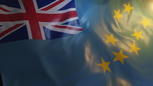 Waving Flag of Tuvalu Animation