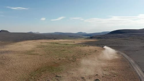 Backwards Tracking of Fast Driving Vehicle on Dirt Road and Leaving Dust Trace in Air