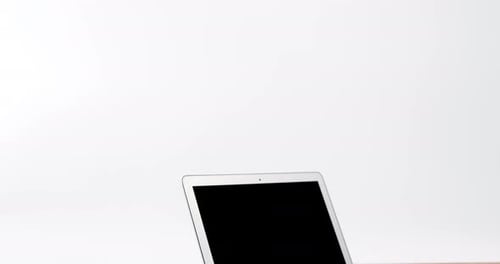 Close-up of laptop on table