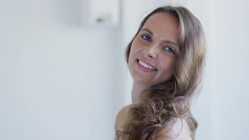 Beautiful Woman Smiling Posing Indoors Portrait